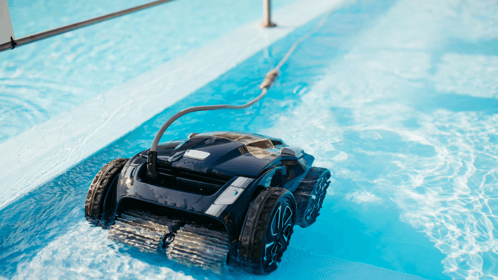 Limpiando la piscina